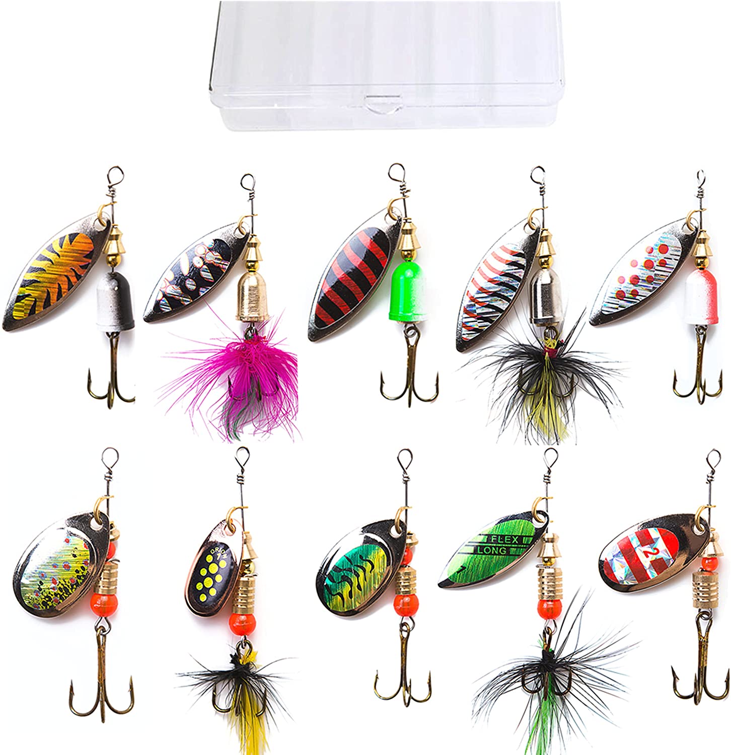 kingforest 5-10-20pcs Fishing Lures Spinnerbait for Bass 